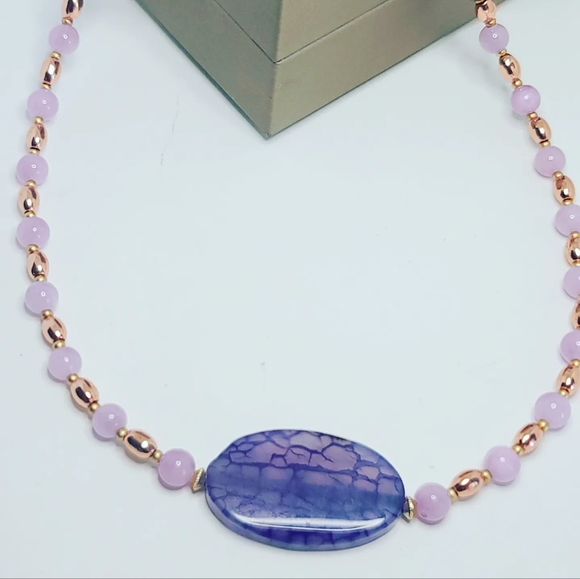 Kunzite, Agate necklace - Picture 4 of 4